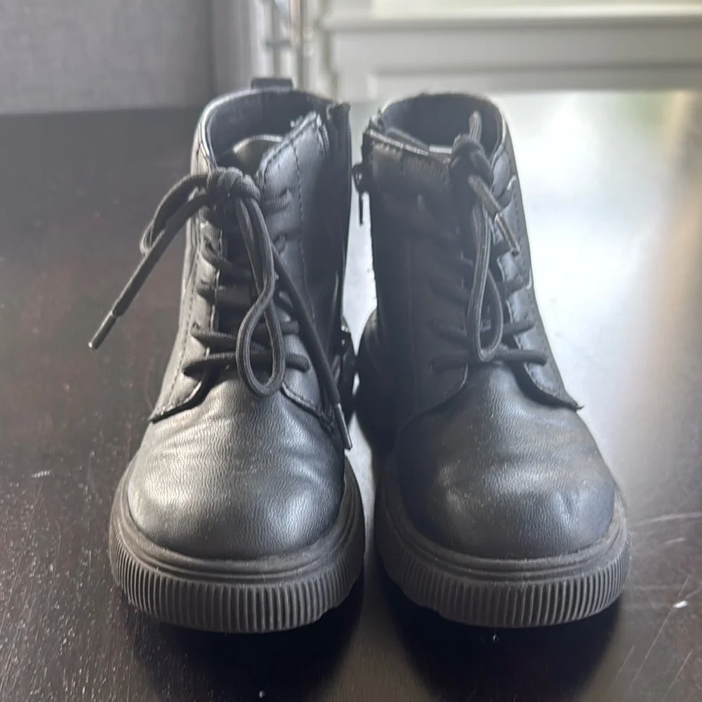 Zara Mickey Mouse Black Leather Boots